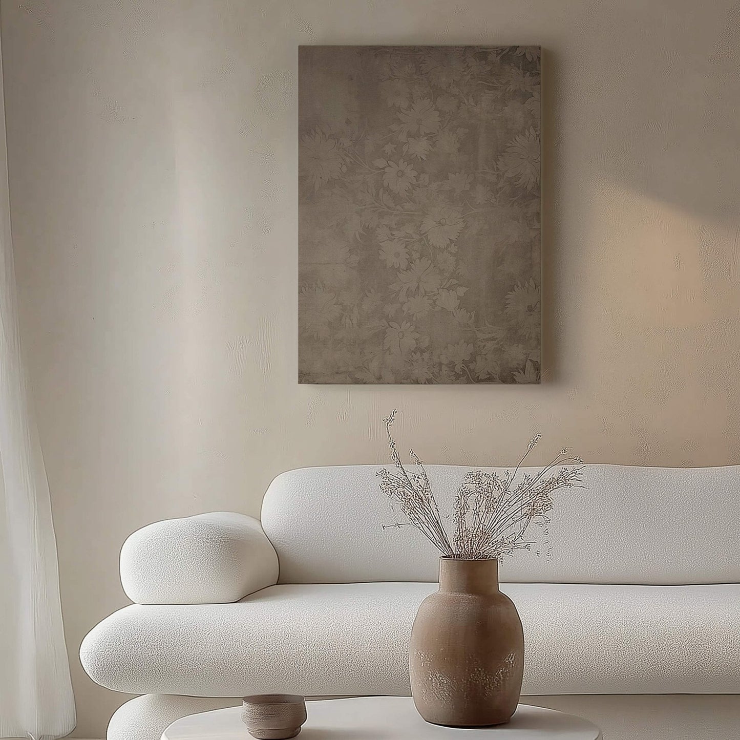Faded Framed Canvas - Sepia - AureousHome