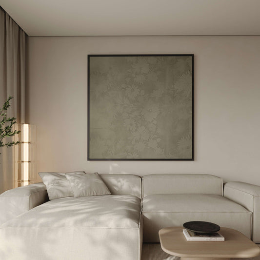 Faded Square Framed Canvas - Square / Olive - AureousHome