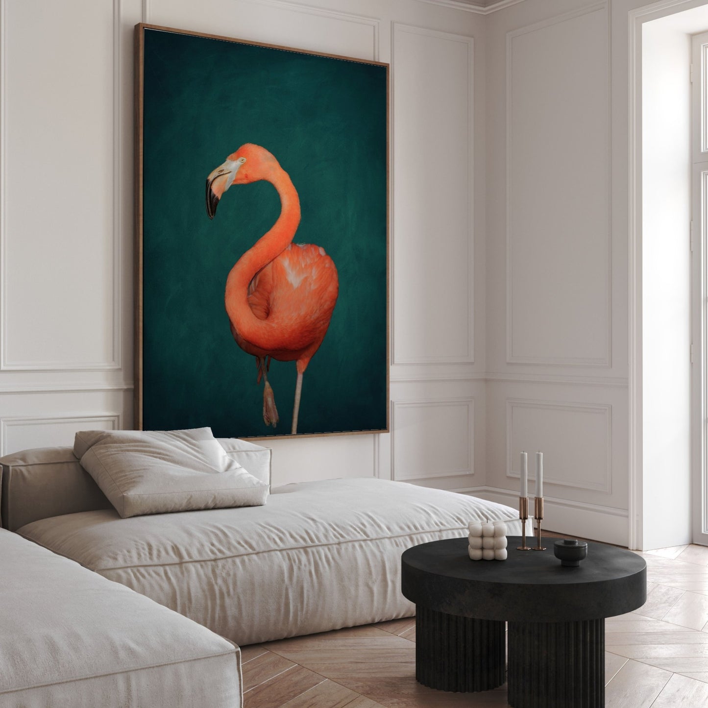 Flamingo Extra large Framed Canvas Wall Art by Aureous 