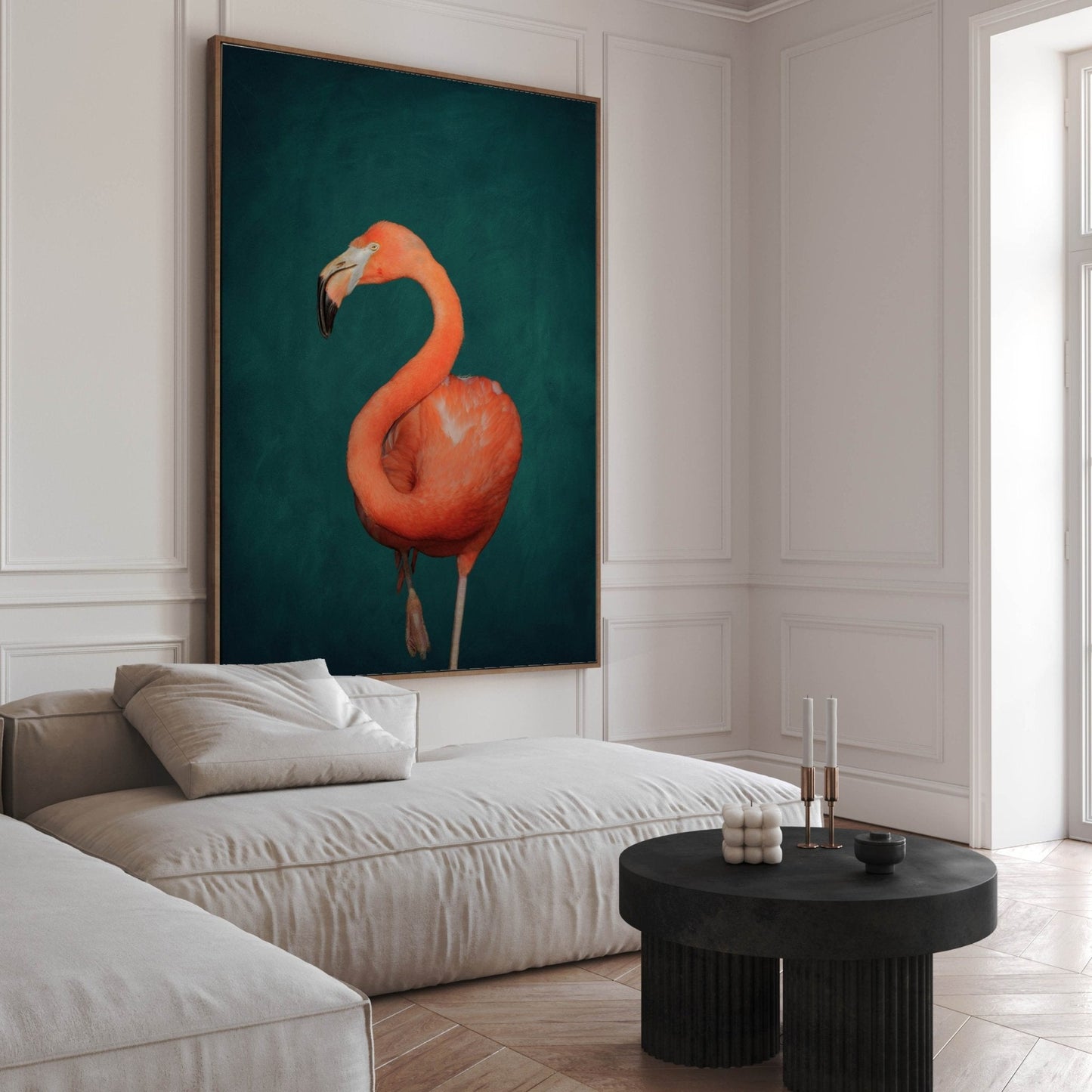 Flamingo II Framed Canvas - AureousHome