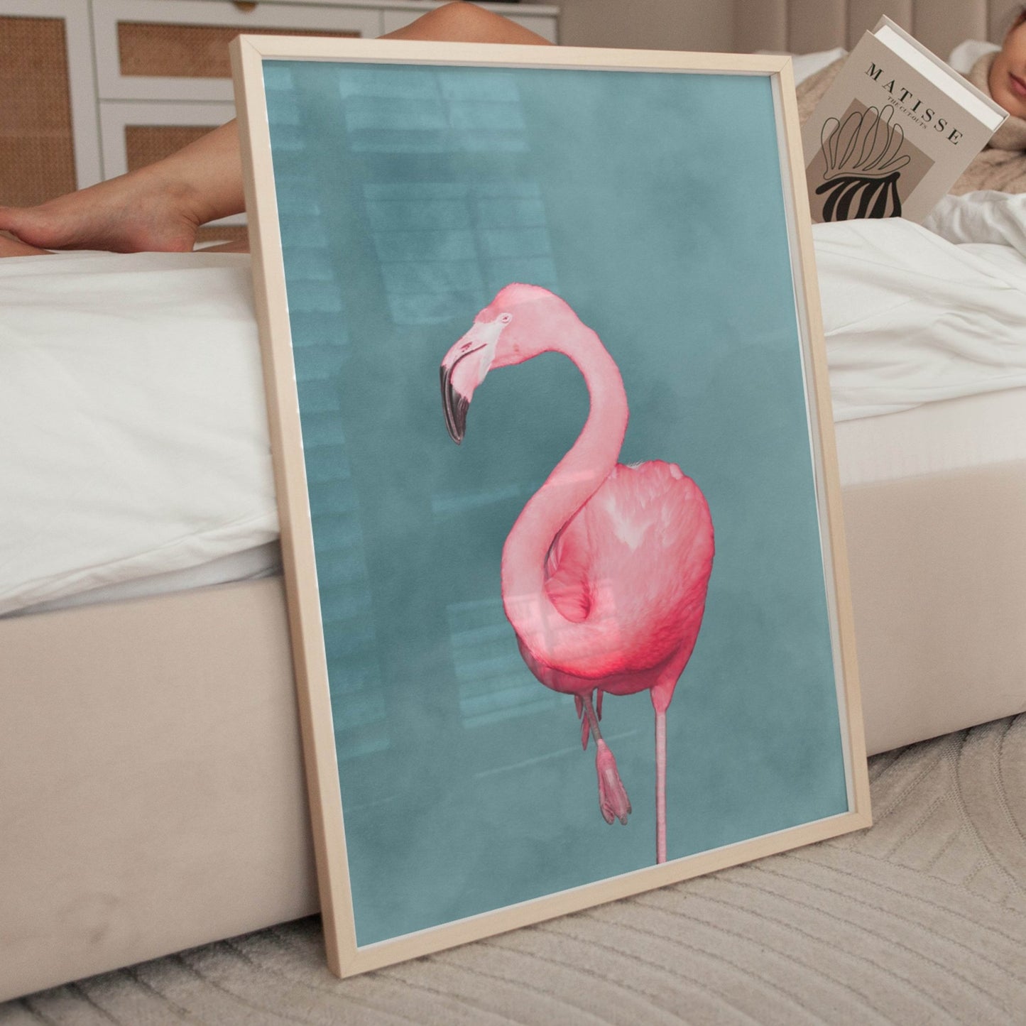 Flamingo - Sky Blue / Pink - AureousHome