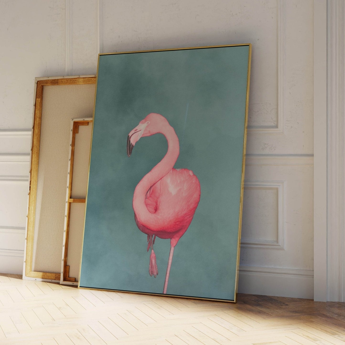 Flamingo - Sky Blue / Pink - AureousHome