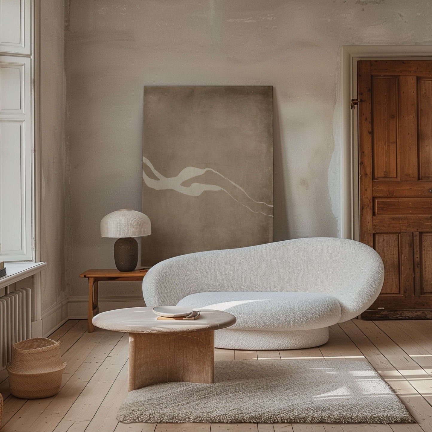 Flow Framed Canvas Duo - Tan - AureousHome