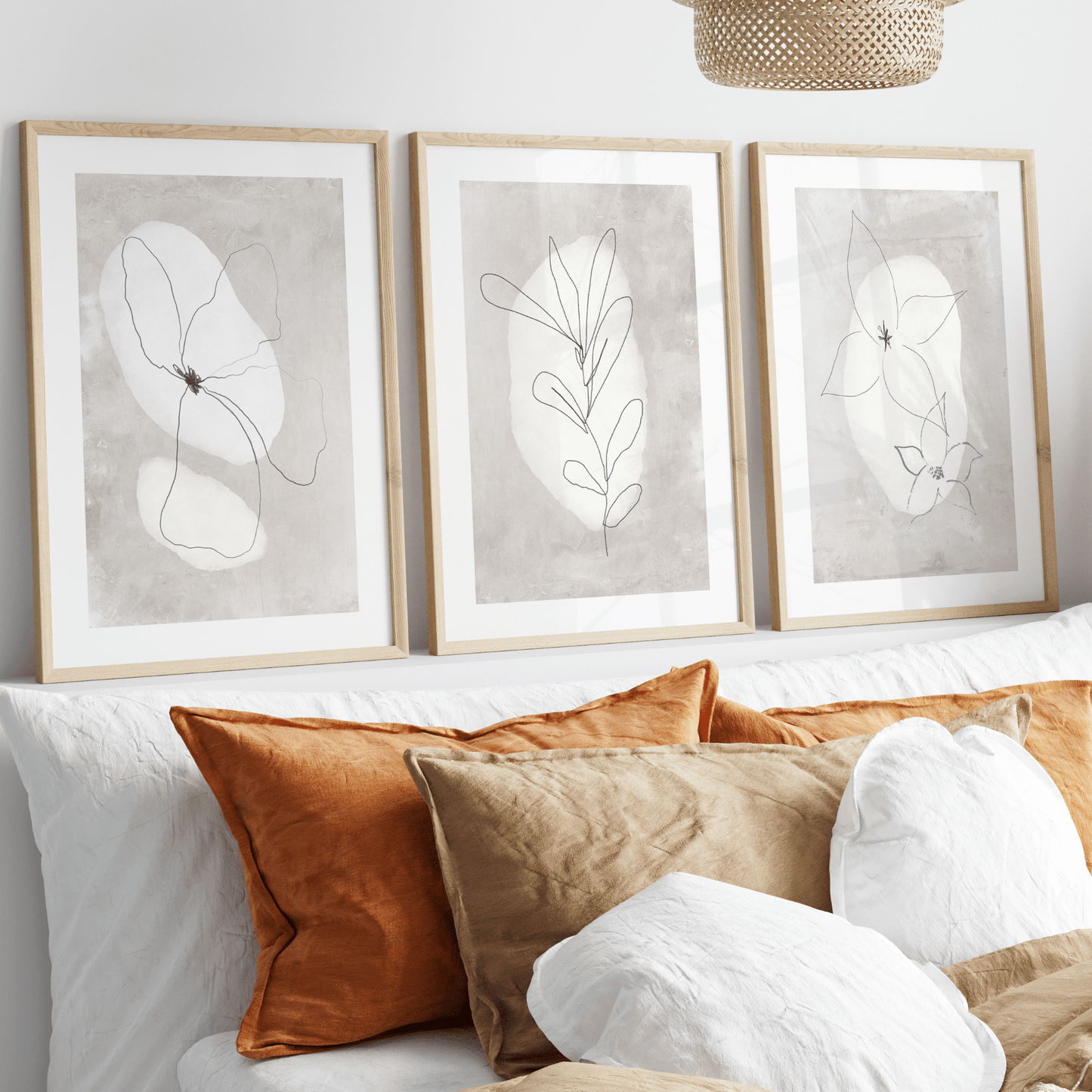 Flower Market Trio - Beige - AureousHome