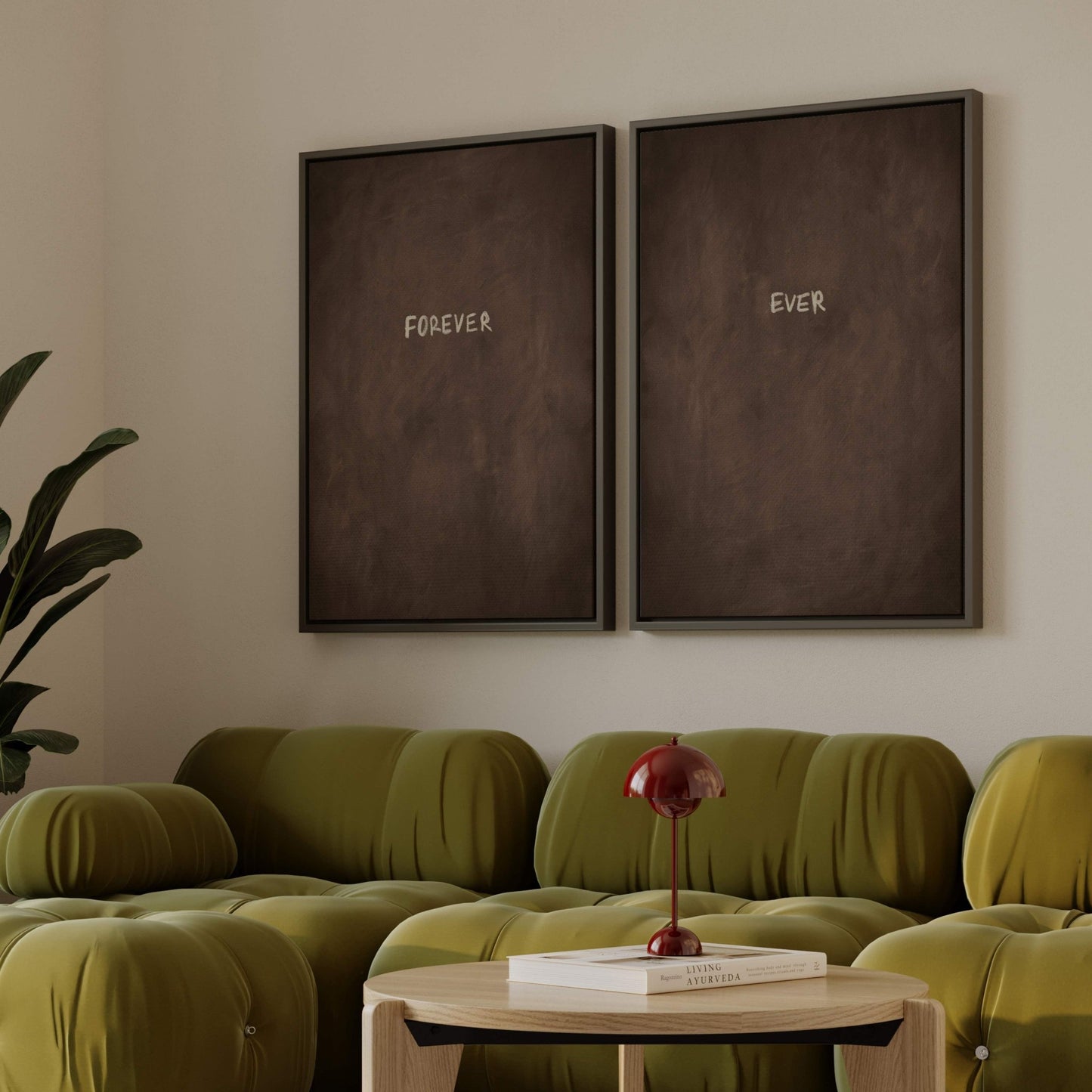 Forever Ever Framed Canvas Duo - Espresso - AureousHome