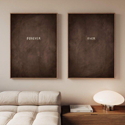Forever Ever Framed Canvas Duo - Espresso - AureousHome