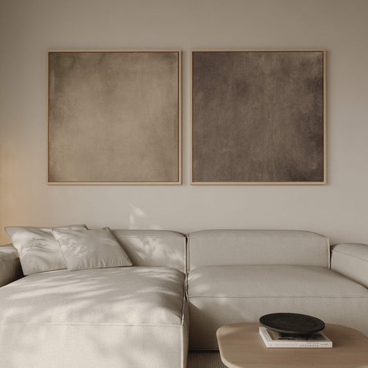 Grounded Square Framed Canvas Duo - AureousHome