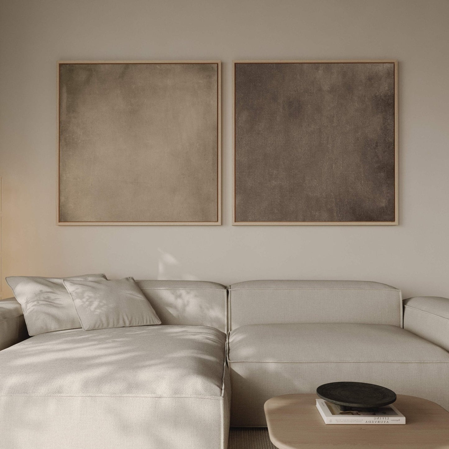 Grounded Square Framed Canvas Duo - AureousHome