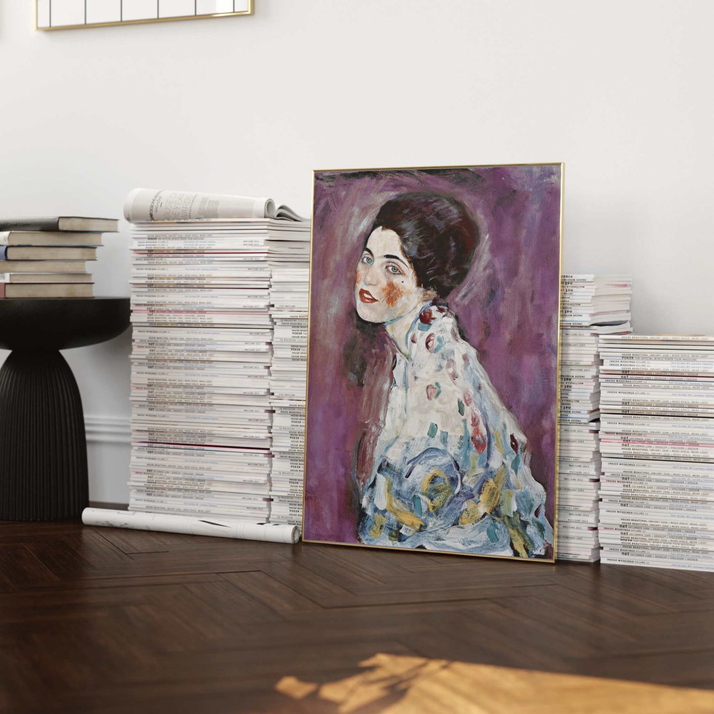Gustav Klimt Portrait of a Lady - Pink - AureousHome