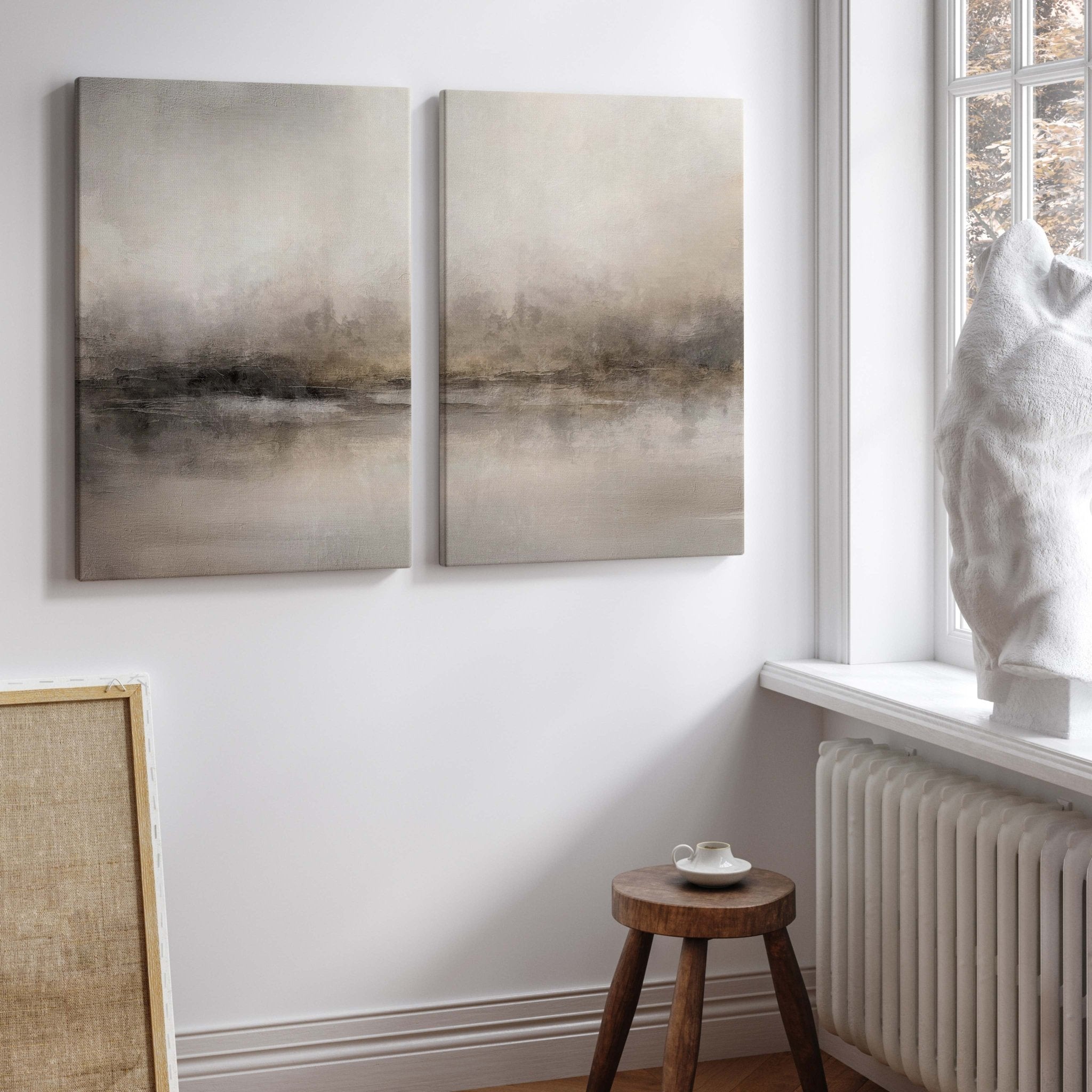 【SHUNER】Framed canvas Haze Framed Canvas Duo – AureousHome