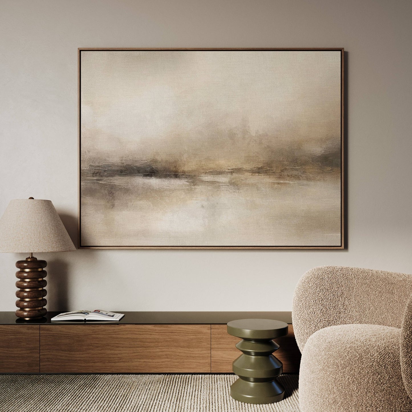 Haze Framed Canvas - Horizontal - AureousHome