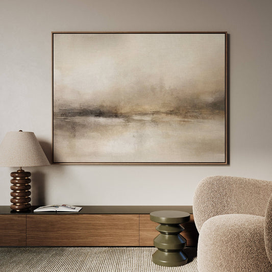 Extra large brown landscape framed canvas wall art