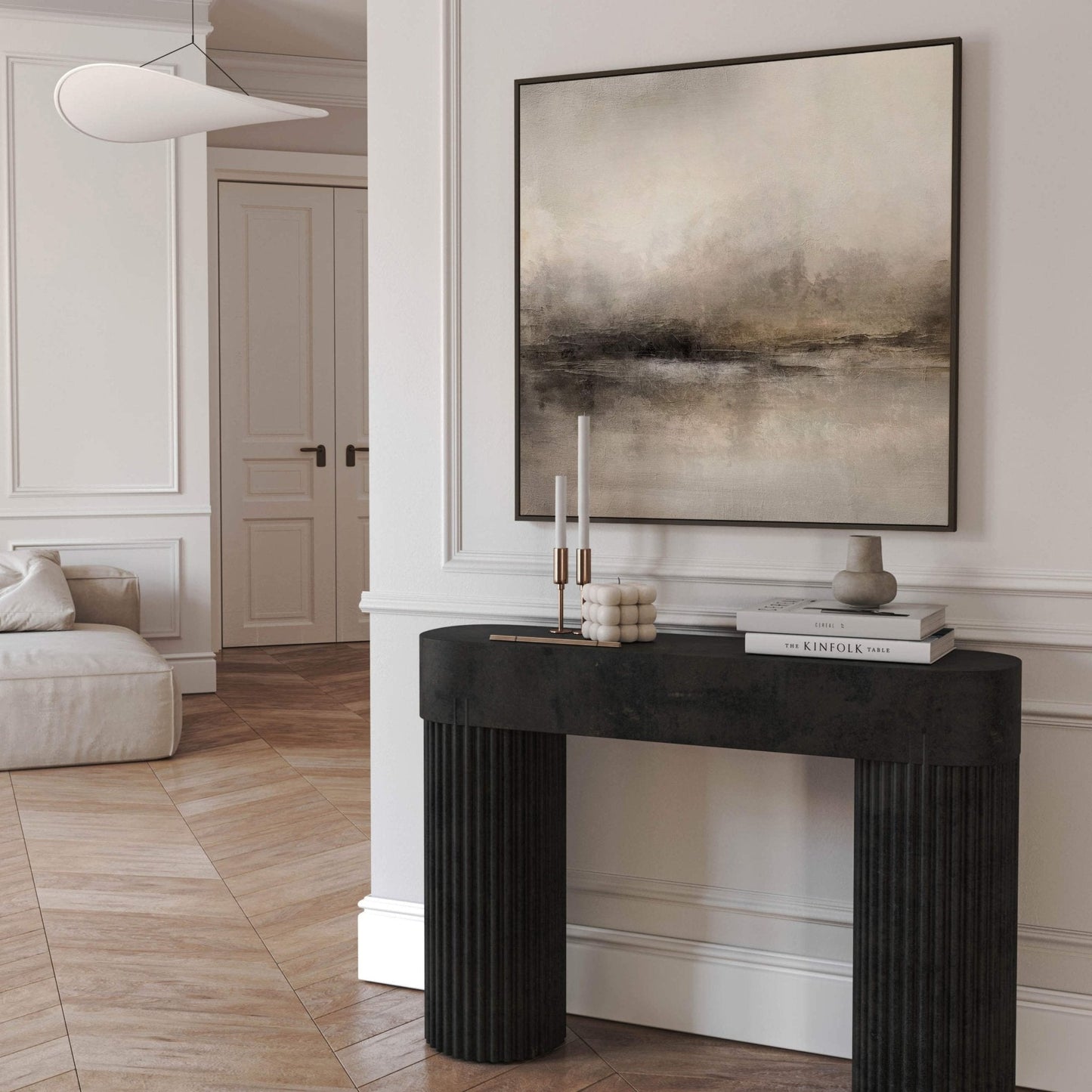 Haze Square Framed Canvas - AureousHome