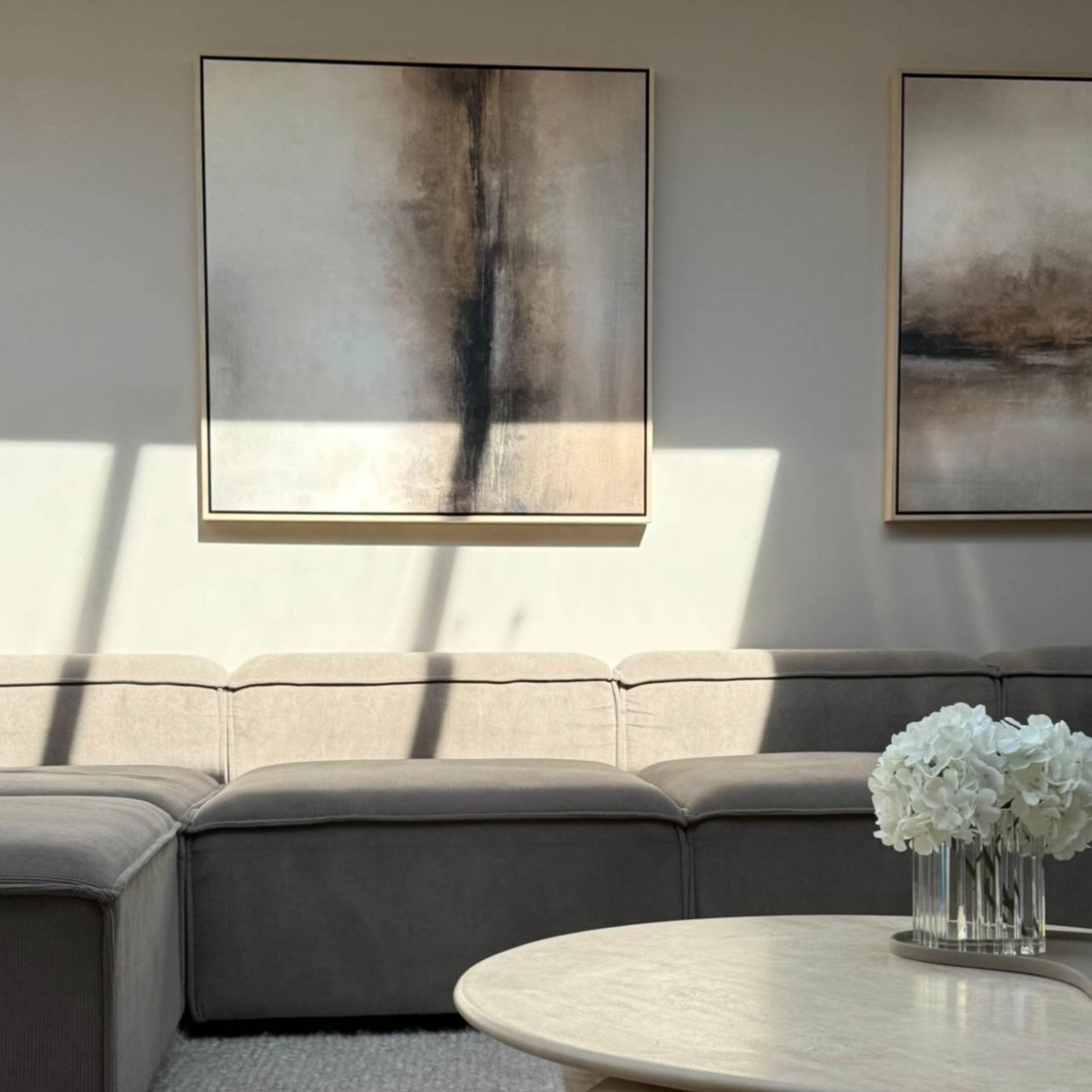 Haze Square Framed Canvas Duo - AureousHome