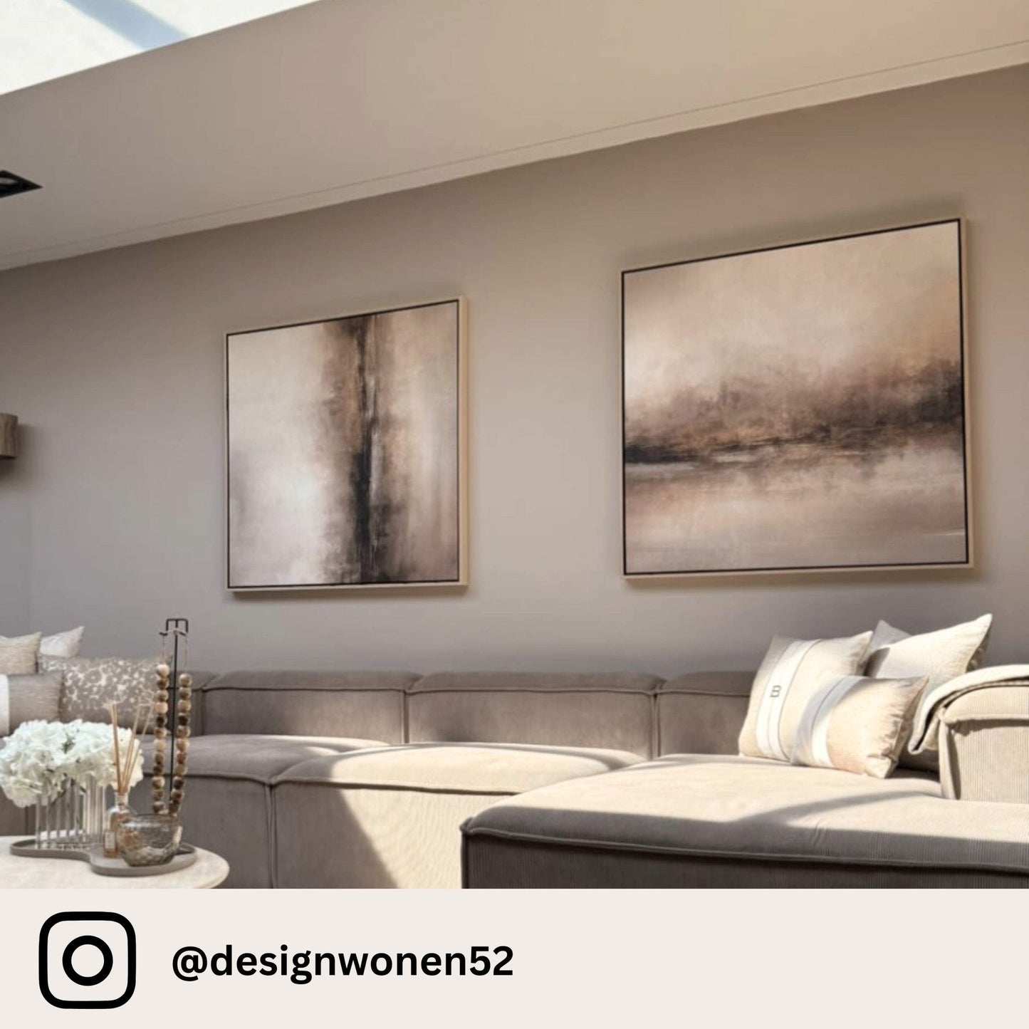 Haze Square Framed Canvas Duo - AureousHome