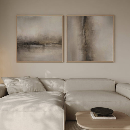 Haze Square Framed Canvas Duo - AureousHome