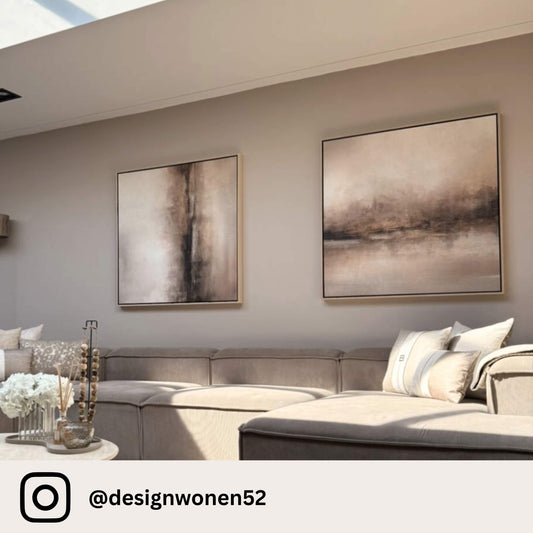 Haze Square Framed Canvas Duo - AureousHome