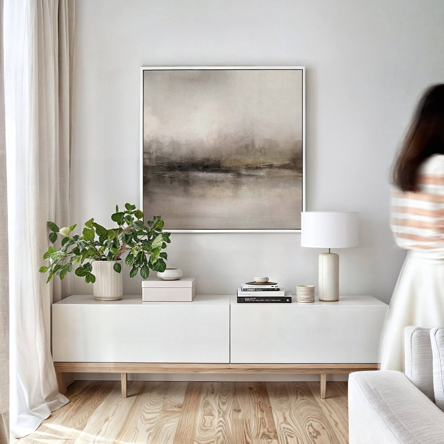 Haze Square Framed Canvas Duo - AureousHome