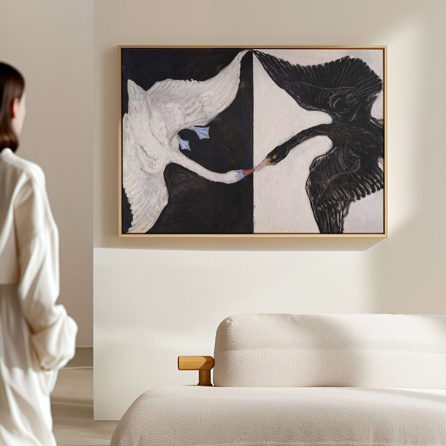 Hilma AF Klint The Swan Framed Canvas - AureousHome