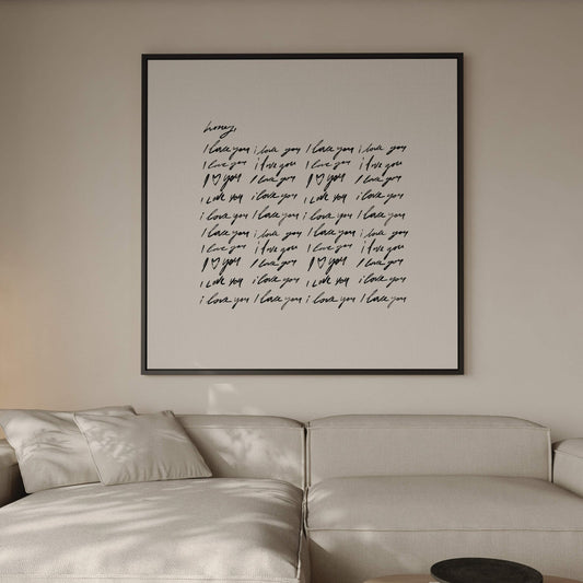 Honey, I Love You - Square Framed Canvas / Neutral - AureousHome