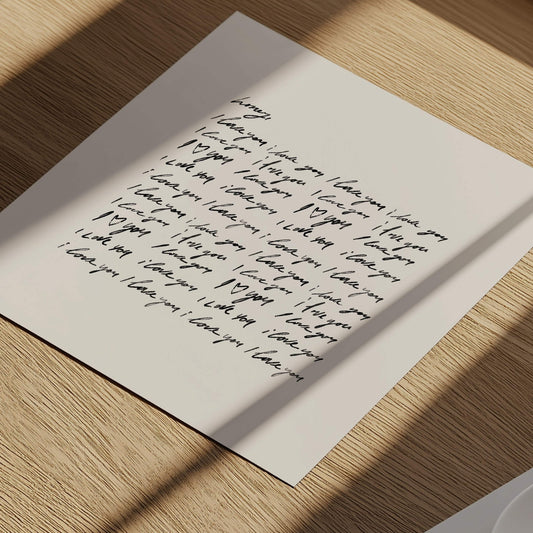 Honey, I Love You - Square / Neutral - AureousHome