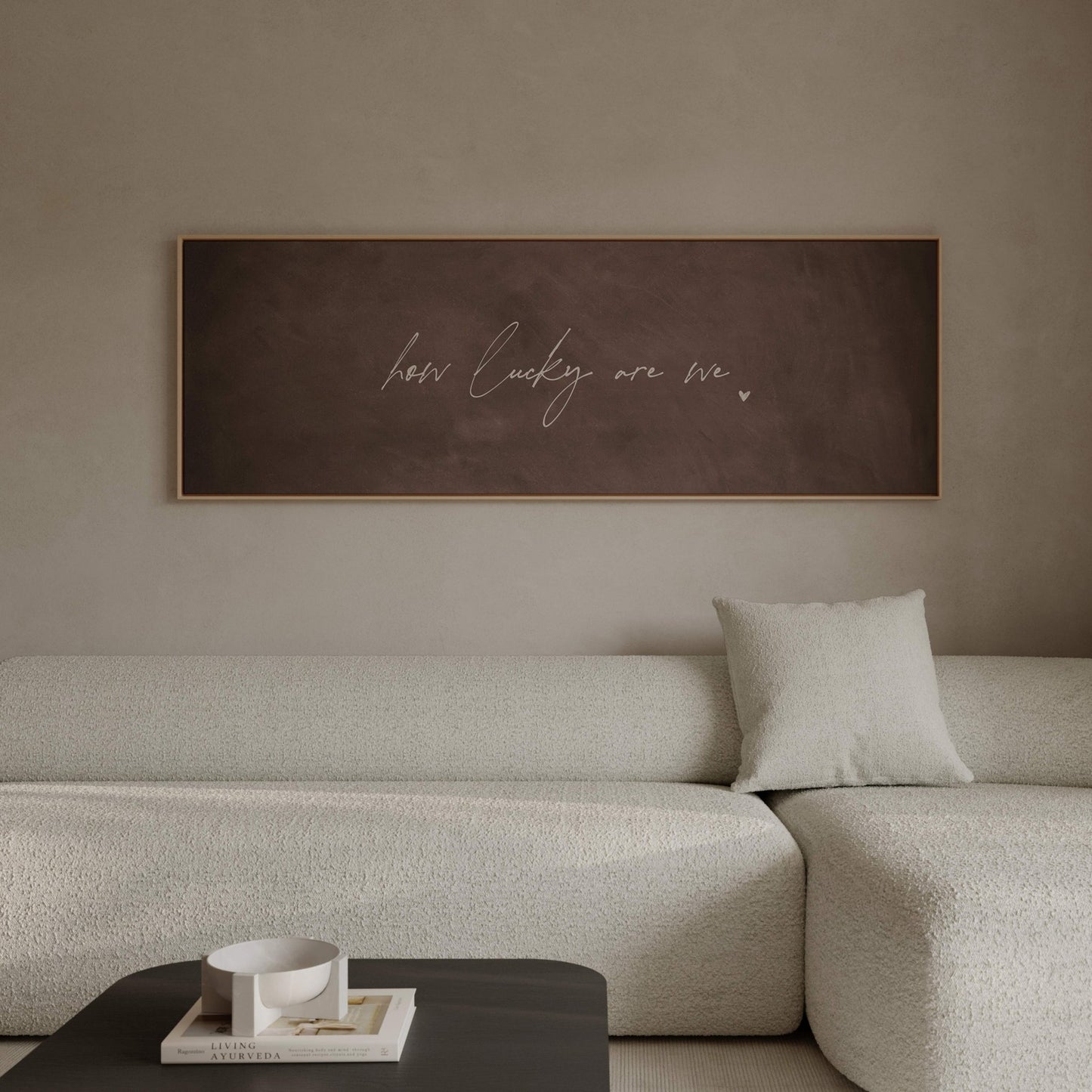 How Lucky Are We Framed Canvas - Espresso / Panoramic - AureousHome
