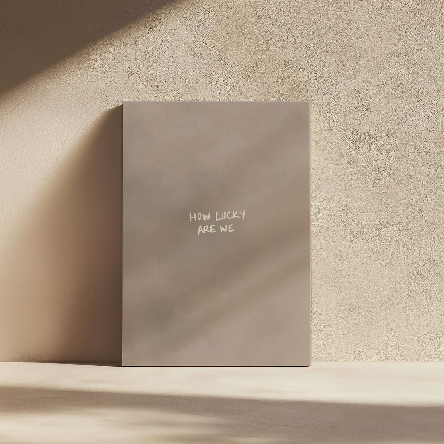 How Lucky Are We Framed Canvas - Neutral - AureousHome