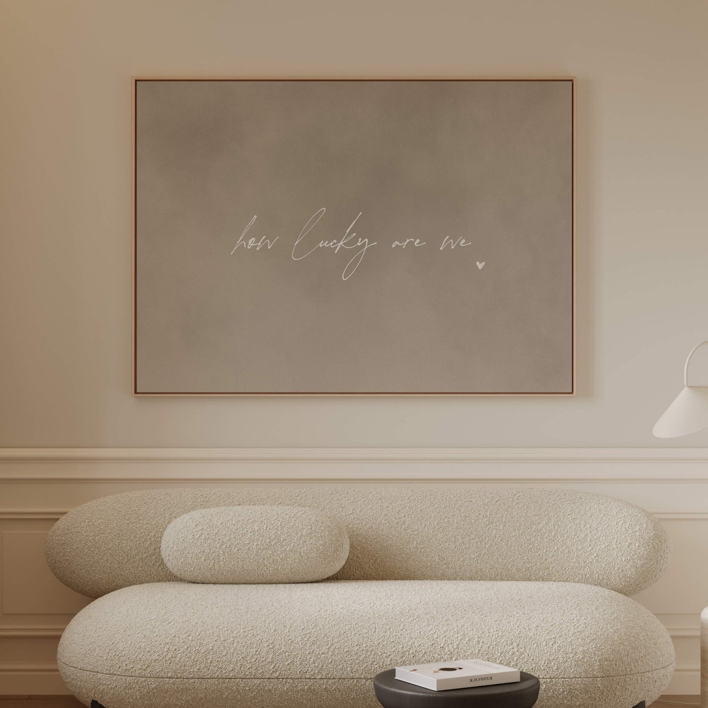 How Lucky Are We Framed Canvas - Neutral / Horizontal - AureousHome