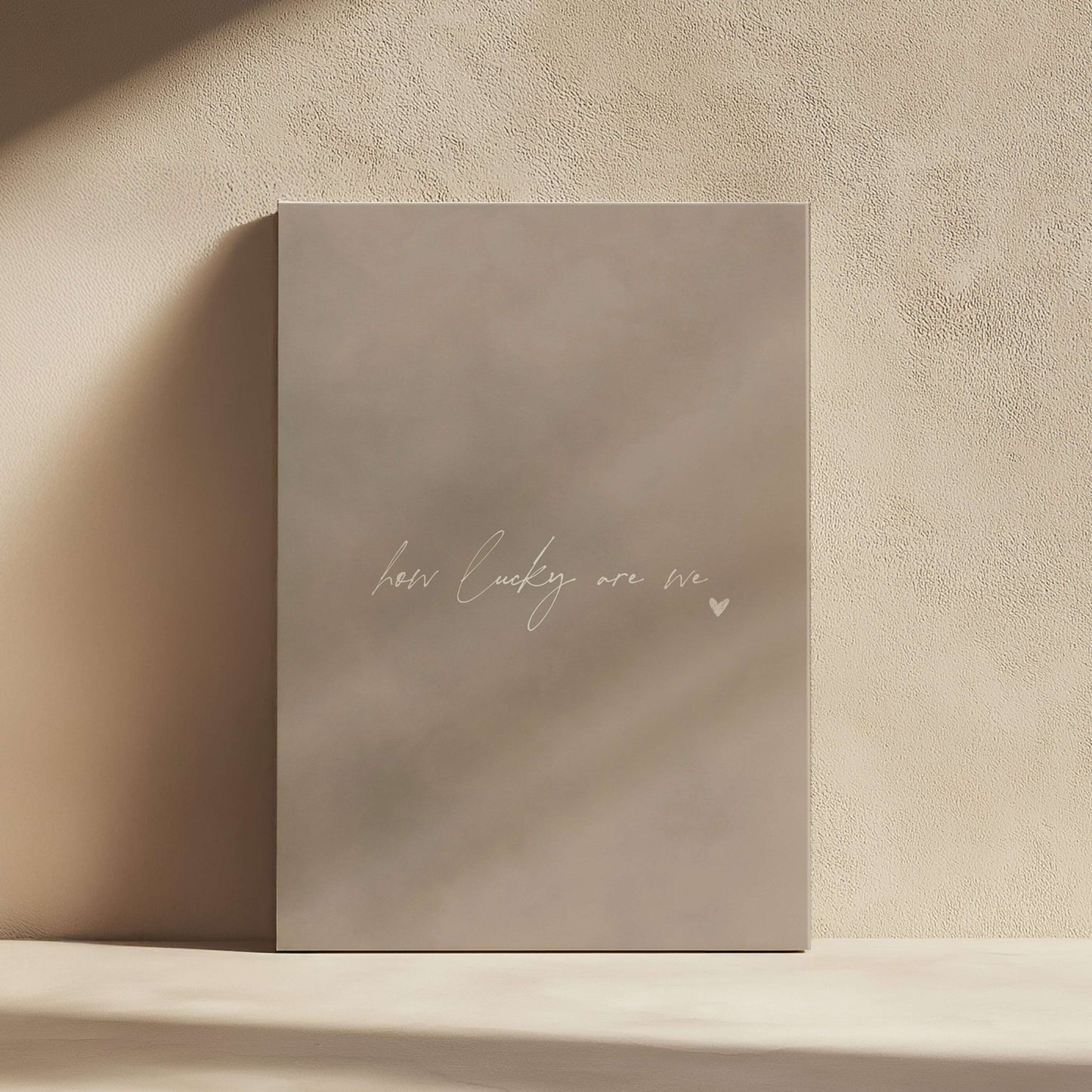 How Lucky Are We Framed Canvas - Neutral / White - AureousHome