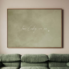 How Lucky Are We Framed Canvas - Olive / Horizontal