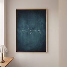 How Lucky Are We Framed Canvas - Vintage Blue
