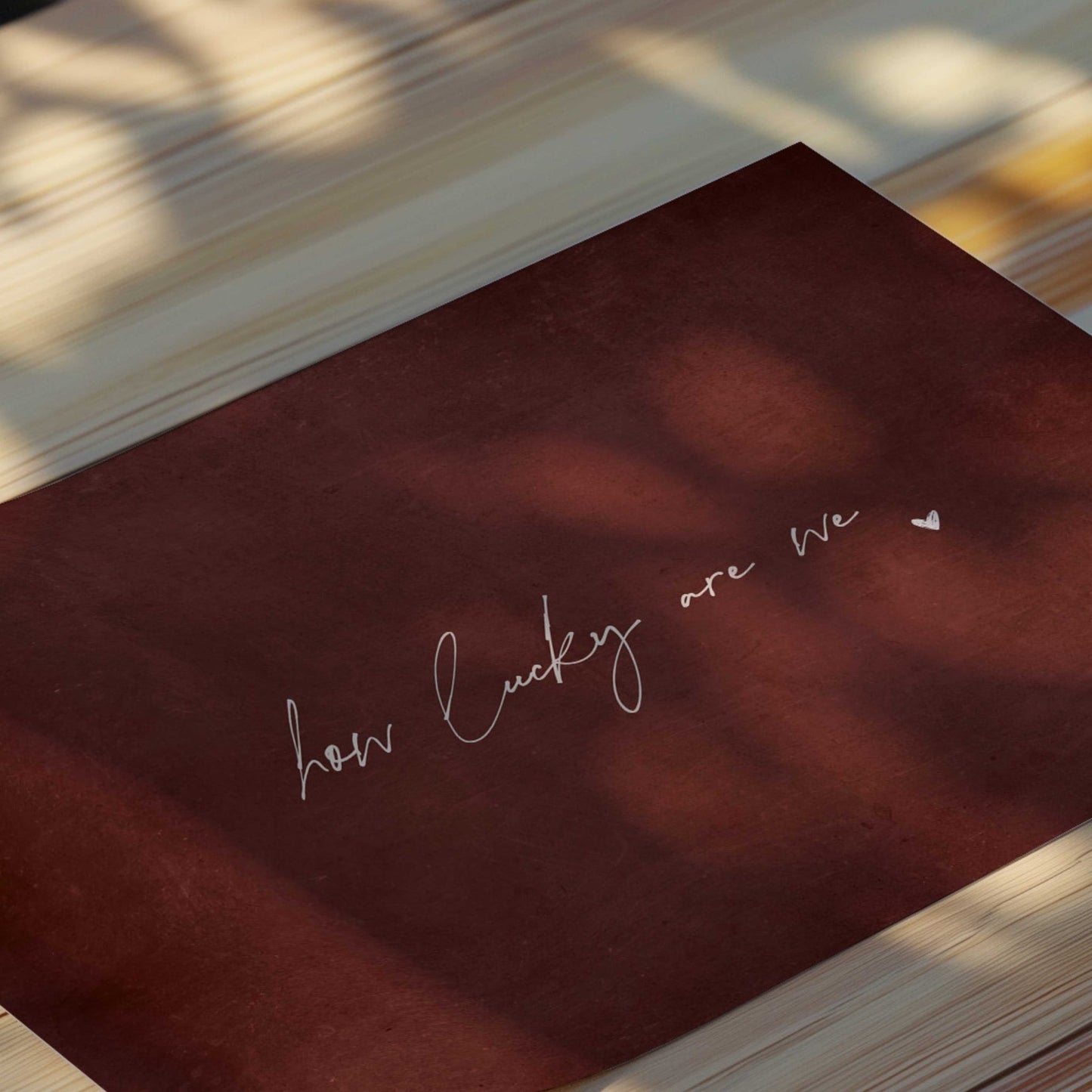 How Lucky Are We - Horizontal / Burgundy - AureousHome