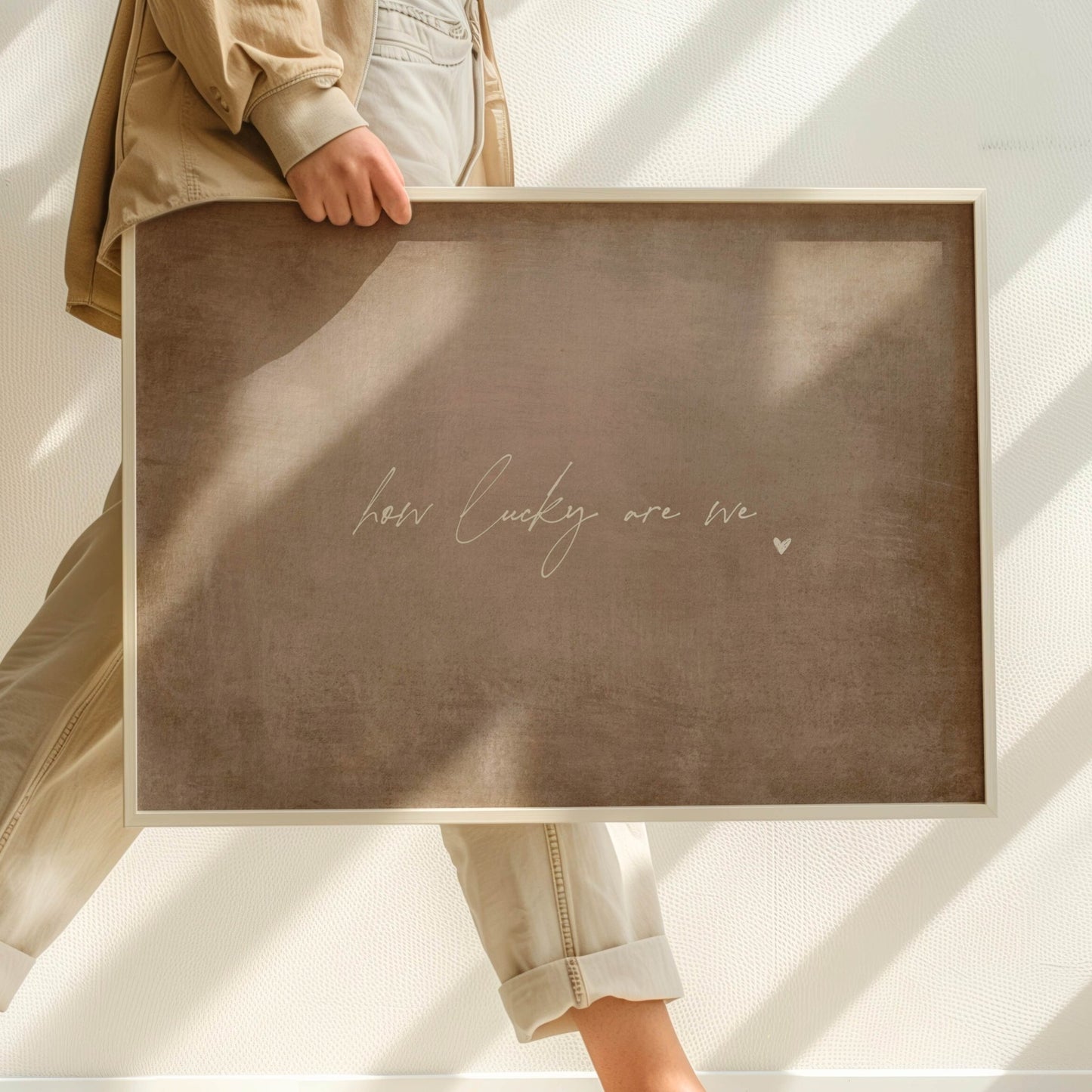 How Lucky Are We - Horizontal / Tan - AureousHome