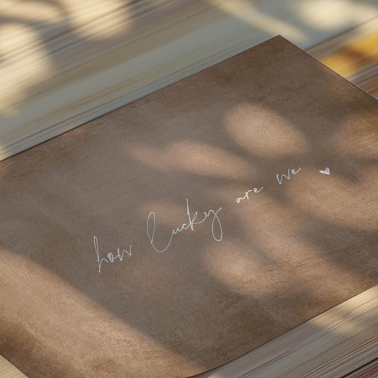 How Lucky Are We - Horizontal / Tan - AureousHome