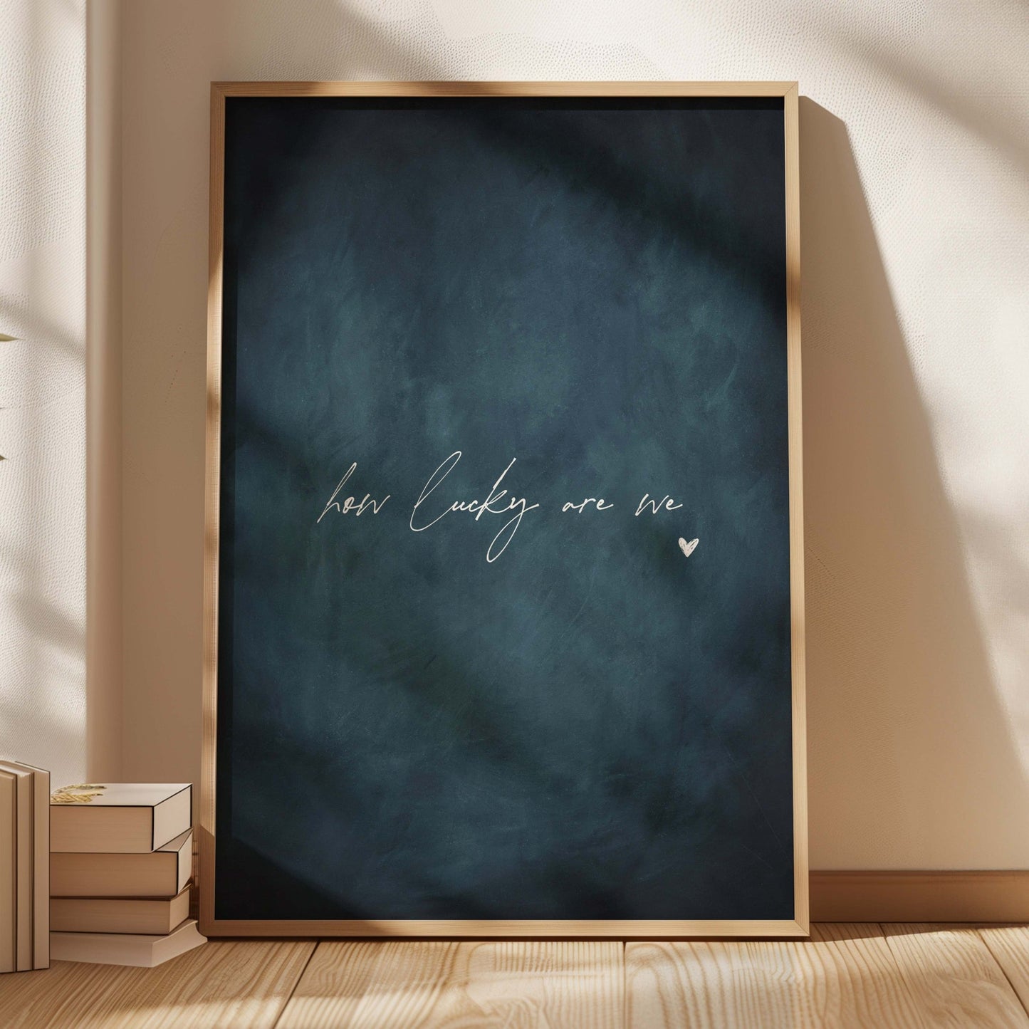 How Lucky Are We - Vintage Blue - AureousHome