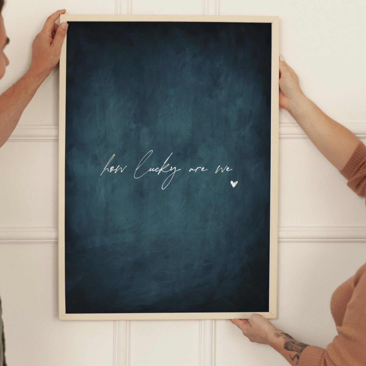 How Lucky Are We - Vintage Blue - AureousHome