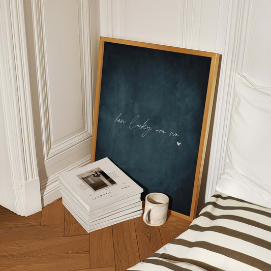 How Lucky Are We - Vintage Blue - AureousHome
