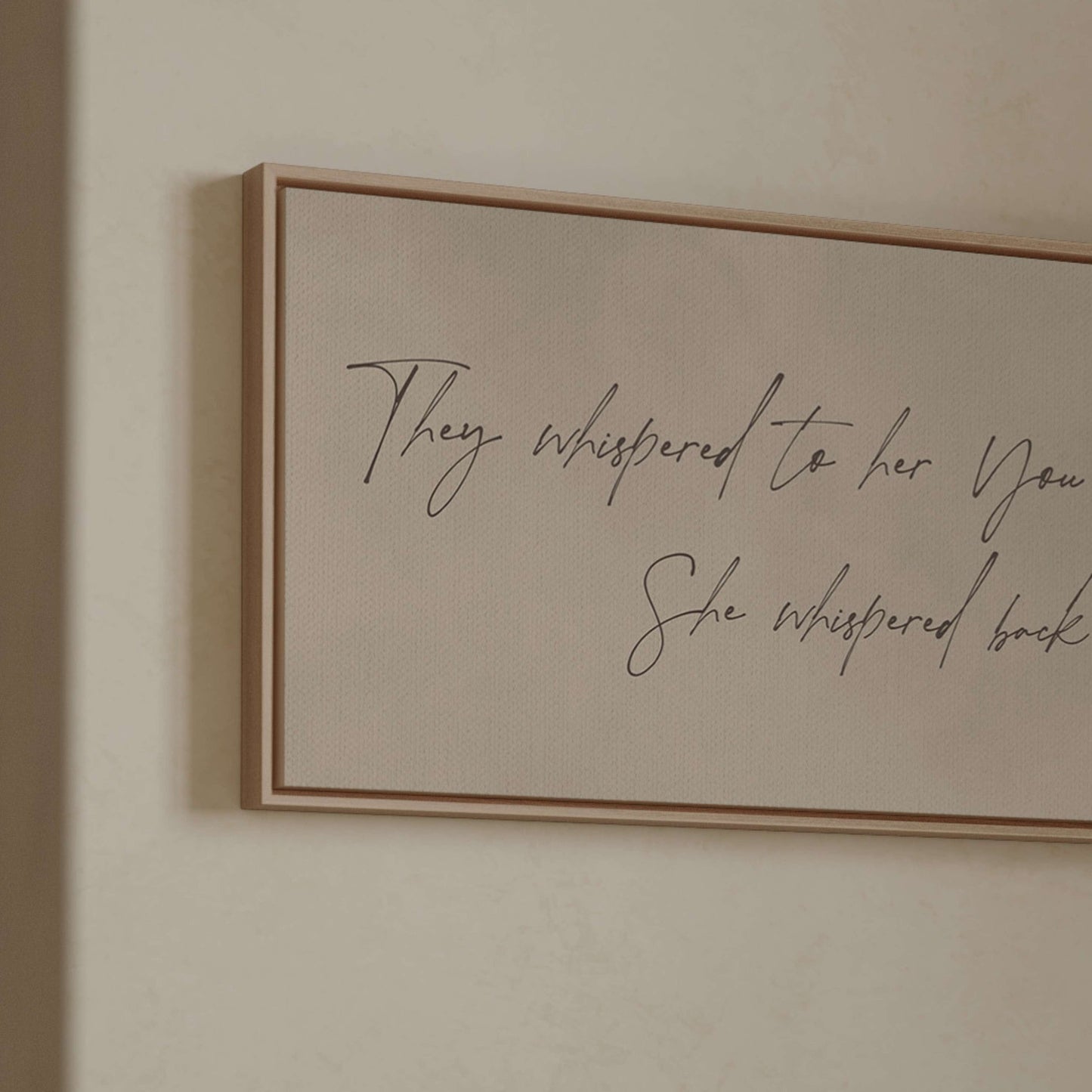 I am the Storm Framed Canvas - Beige / Panoramic - AureousHome