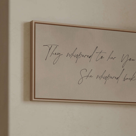 I am the Storm Framed Canvas - Beige / Panoramic - AureousHome