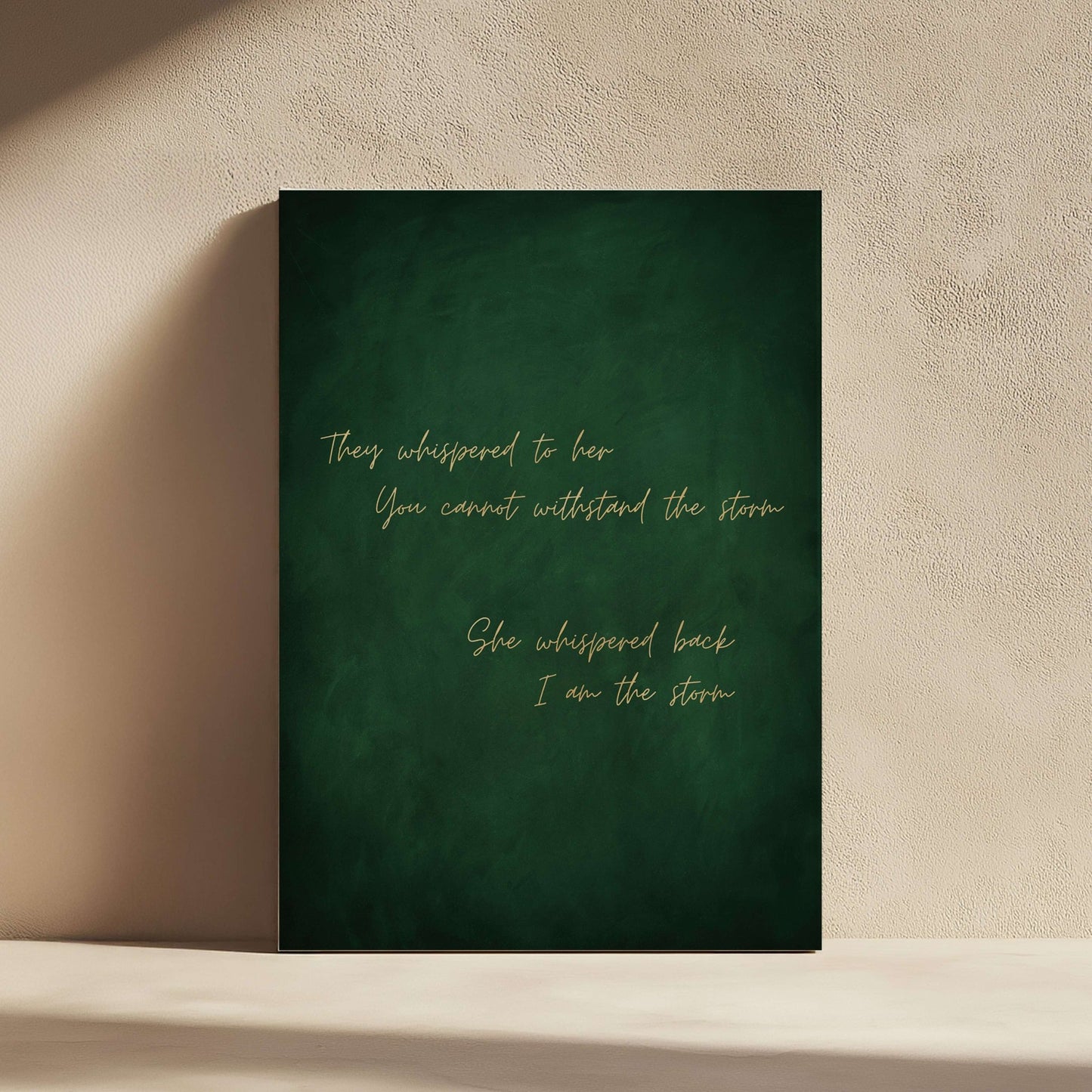 I Am The Storm Framed Canvas - Emerald - AureousHome