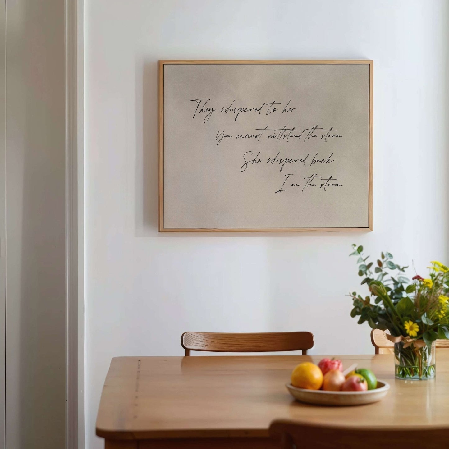I am The Storm Framed Canvas - Horizontal / Neutral - AureousHome