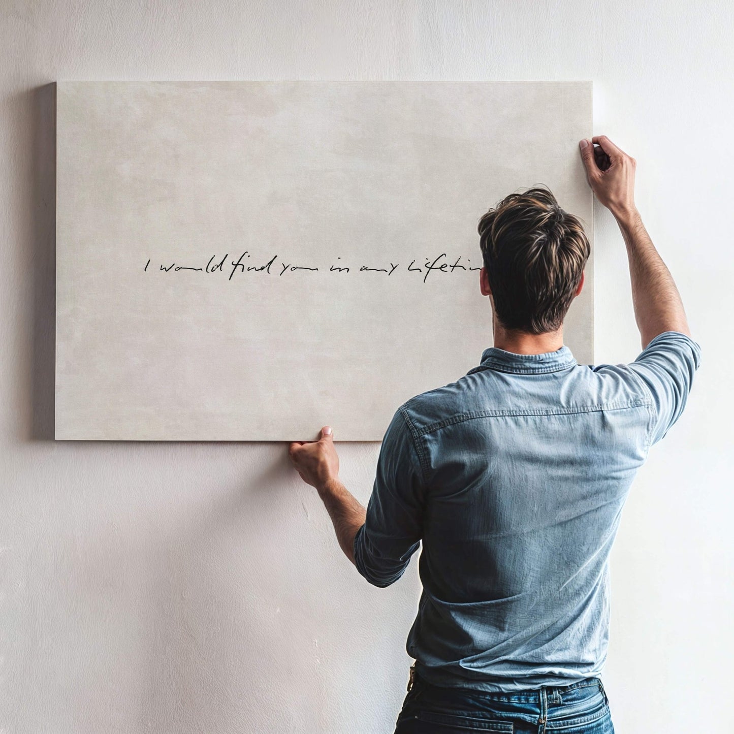 I Would Find you in Any Lifetime Framed Canvas - Neutral / Horizontal - AureousHome