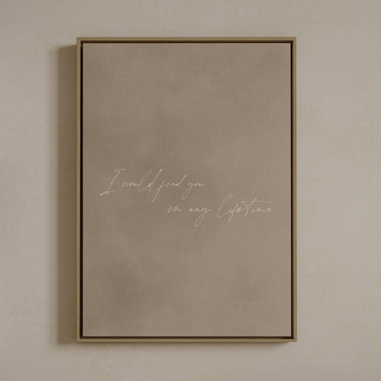 I Would Find You in Every Lifetime Framed Canvas - Neutral / White - AureousHome
