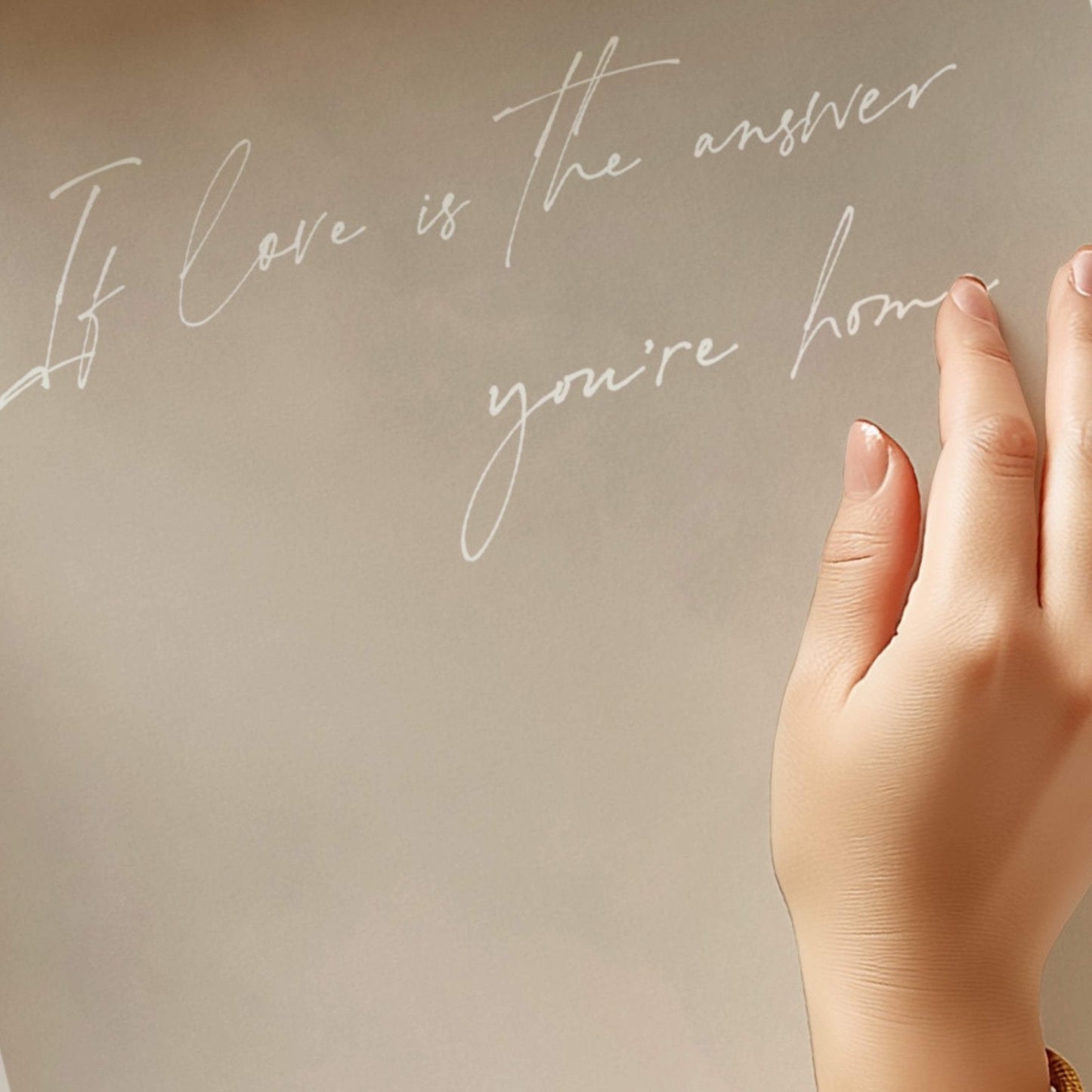 If Love is the Answer - Neutral / White - AureousHome