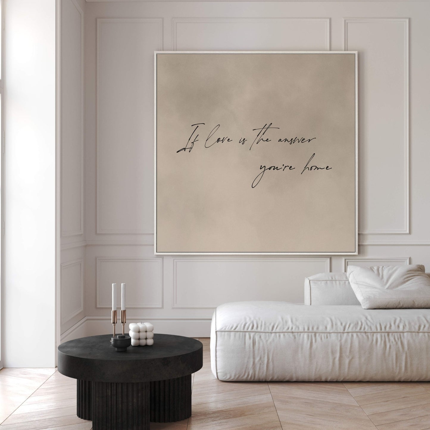 If Love Is The Answer You're Home Square Framed Canvas - AureousHome