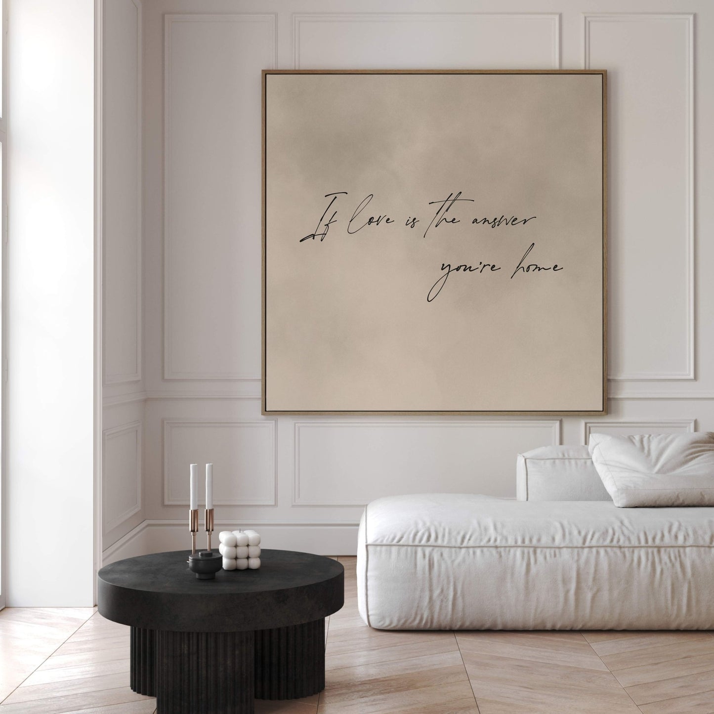 If Love Is The Answer You're Home Square Framed Canvas - AureousHome