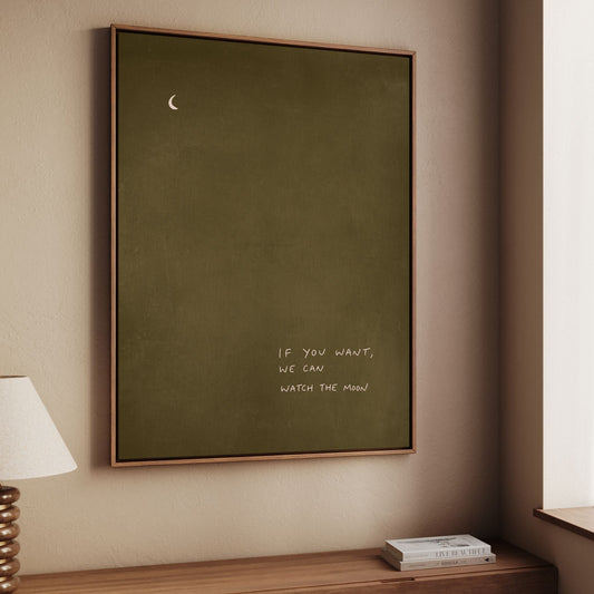 If You Want, We Can Watch the Moon - Olive / Blush - AureousHome