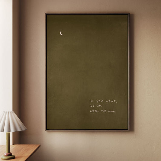 If You Want, We Can Watch the Moon - Olive / Blush - AureousHome