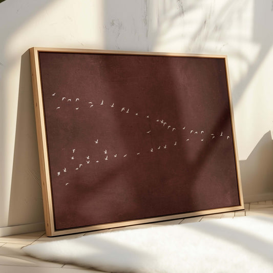 In Motion Framed Canvas - Burgundy / Horizontal - AureousHome