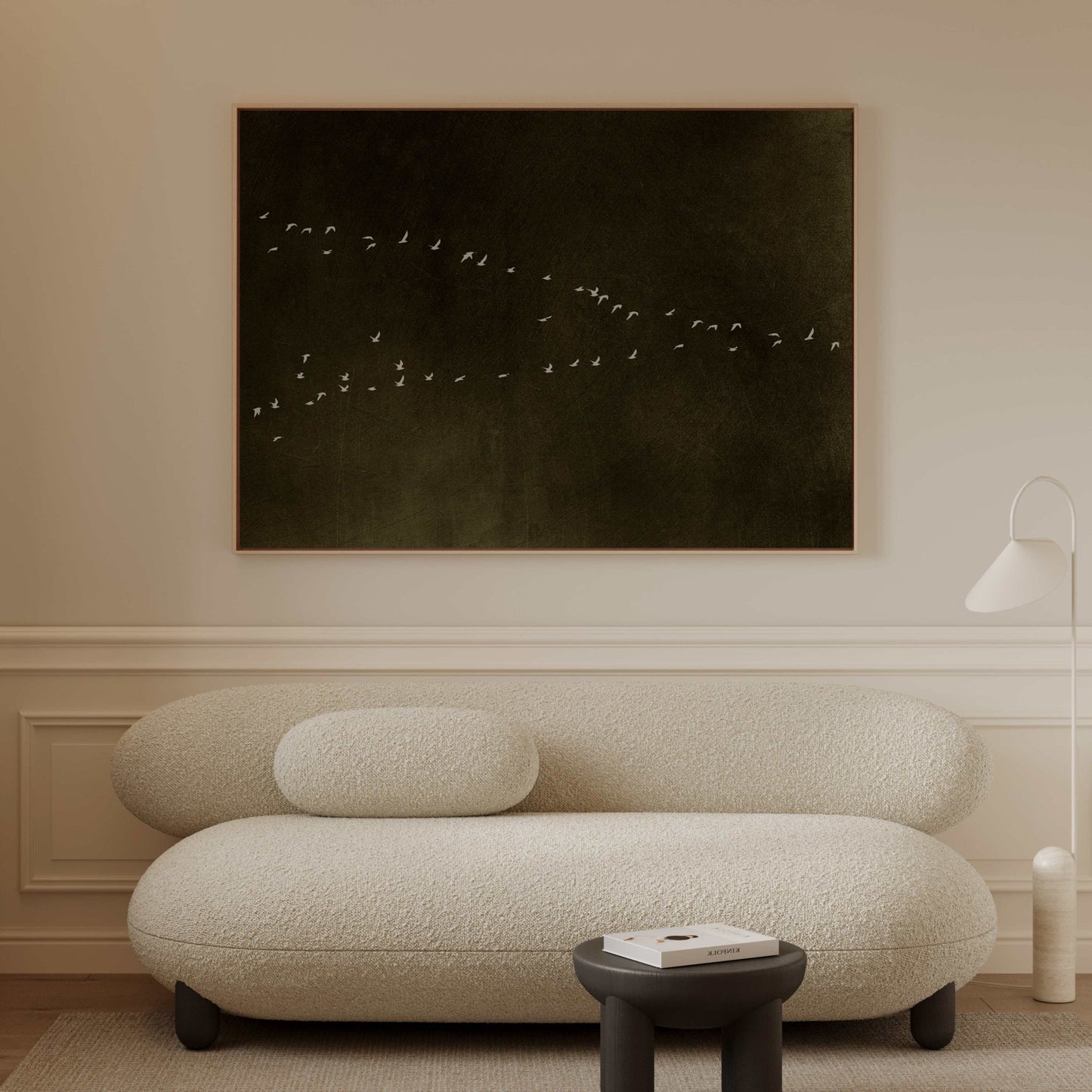 In Motion Framed Canvas - Earthy Green / Horizontal - AureousHome